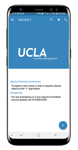 UCLA 311 Android app home screen